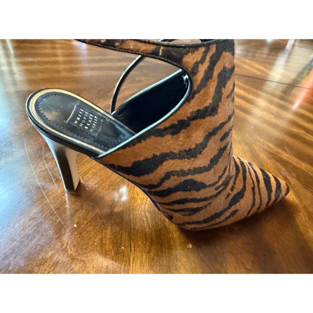 White House Black Market Slingback Heels Womens Size 9M Tiger Print Calf Hair - Picture 9 of 14